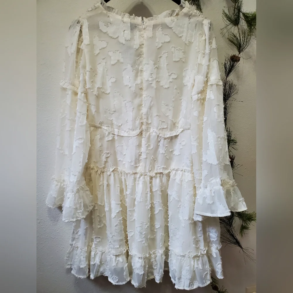 Boohoo Boho Petite Burnout Frill Mini Dress NWT - Picture 16 of 16
